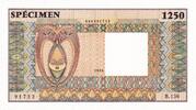 West AFrican States Test note specimen recto with date and number, without watermark -