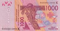 West AFrican States 1000 francs 1000 Francs - Mask - Camels - 2004 - Letter K ( Senegal) - P.715Kb -