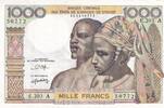 West AFrican States 1000 francs 1000 Francs - Man, woman - ND (1959-1965) - Letter A (Ivory Coast) - Serial E.203 - P.103An -
