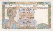 France 500 francs 500 Francs - La Paix - 07-01-1943 - Serial L.7705 - P.95 -