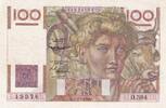 France 100 francs 100 Francs - Jeune Paysan - Reversed watermark - 01-04-1954 - Serial O.594 - P.128 -