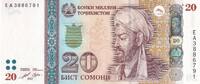 Tajikistan 20 somoni 20 Somoni - Avicenna - 2021 - Serial DY - P.NEW -
