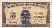 French West Africa 5 francs 5 Francs - African - 1942 - Letter U - P.28a -