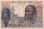 French West Africa 100 francs 100 Francs - Mask - 20-05-1957 - Serial S.46 - P.46 -