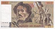 France  100 Francs - Delacroix - 1978 - Serial K.2 - P.154 VF
