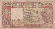 West AFrican States 10000 francs 10000 Francs - Spinning - ND (1989) - Serial B.043 - Letter A (Ivory Coast) - P.109Ai -