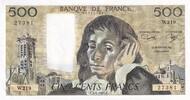 France 500 francs 500 Francs - Pascal - 03-01-1985 - Serial W.219 - P.156 -