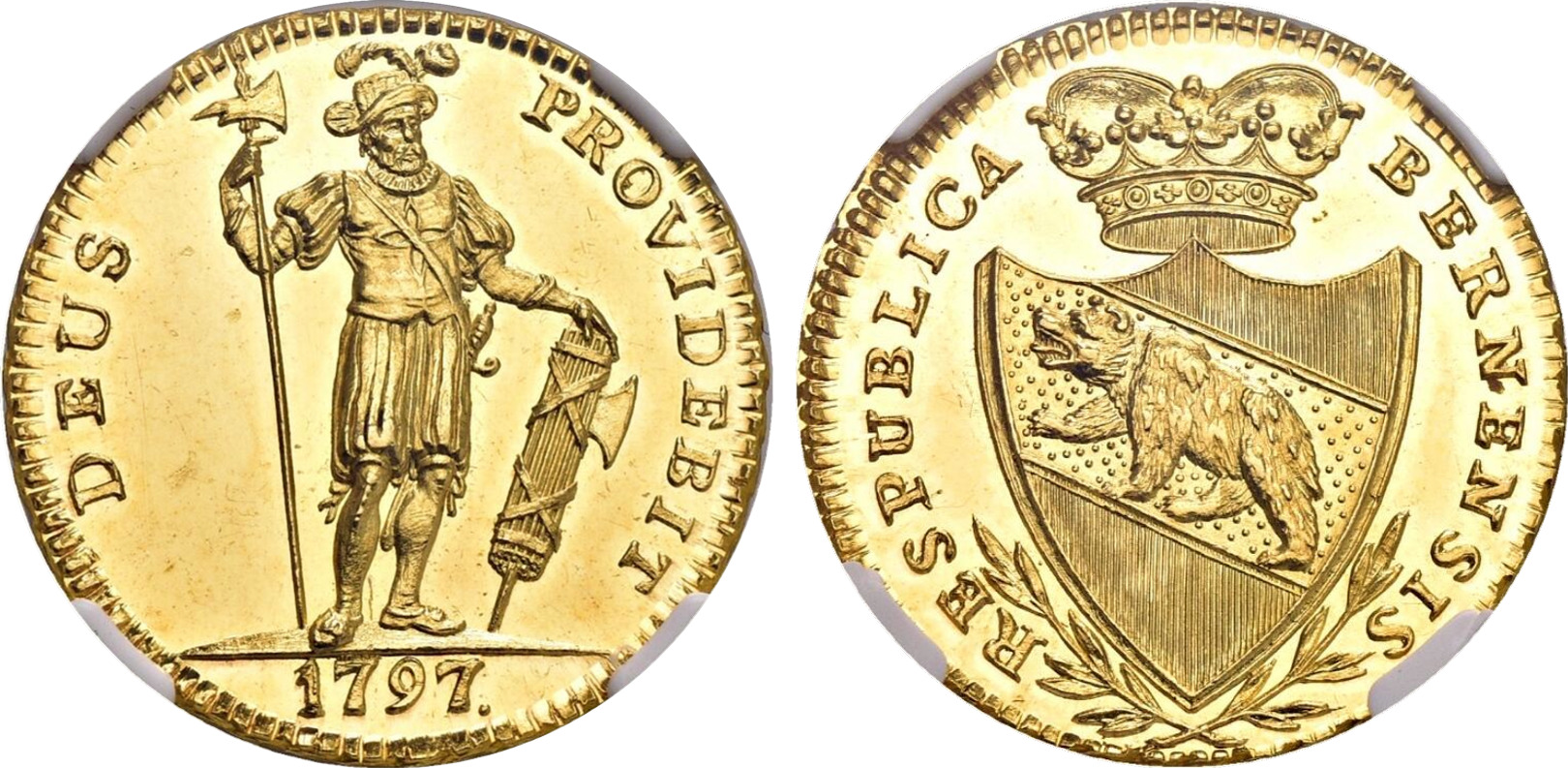 Switzerland 2 Duplone 1797 Bern,City NGC MS63 PL | MA-Shops