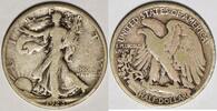 USA Walking Liberty Half Dollar; Nice Original VG-F -