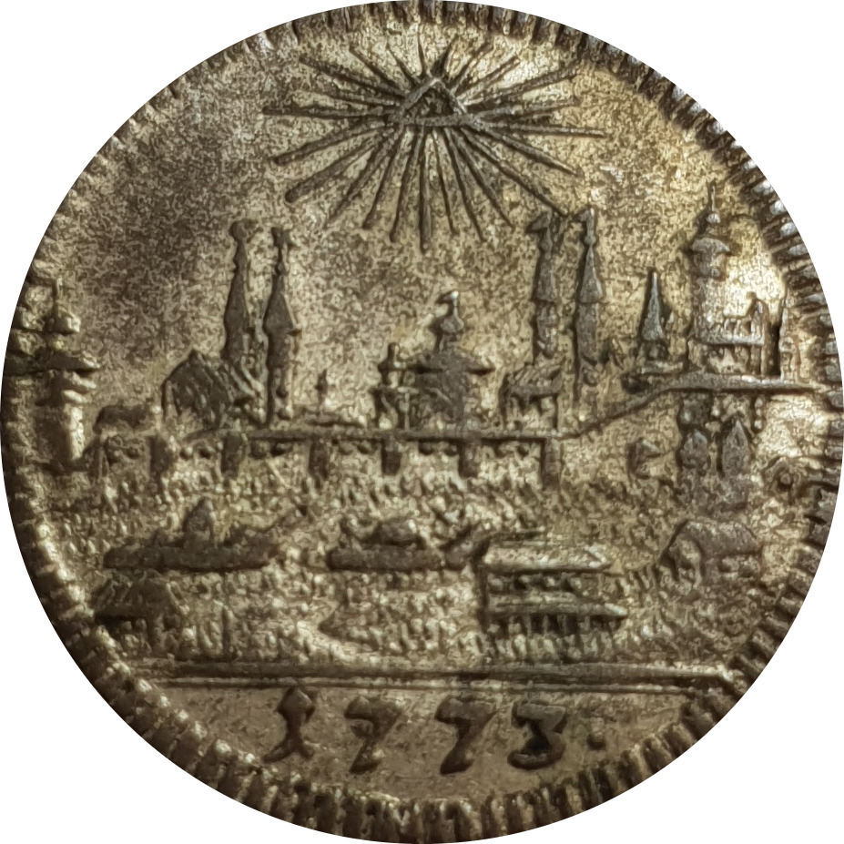 1 Kreuzer 1773 Nurnberg aUnc Silver Coin City View Rare Nuremberg