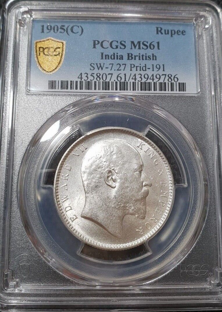 1 Rupee 1905 C PCGS India MS 61 Edward VII Silver Coin British