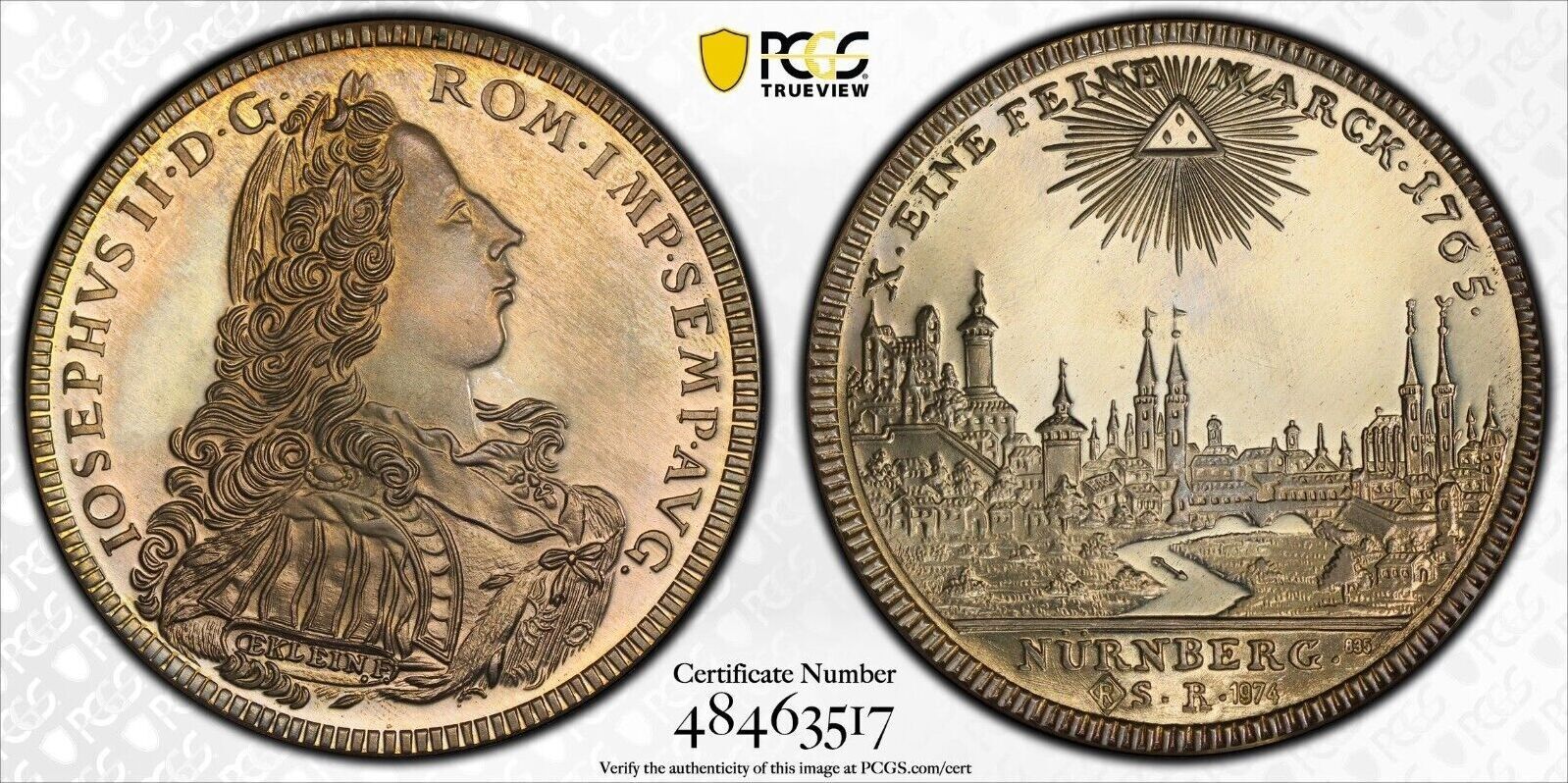 Thaler PCGS Nurnberg 1765 1974 SP65 Silver City View Official