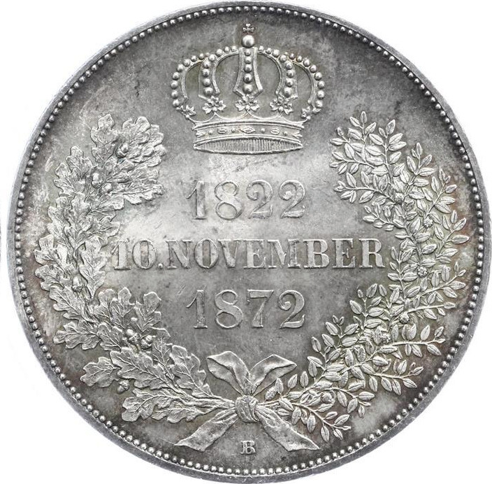 2 Thaler 1872 PCGS Saxony MS 64 Double Silver Coin Germany Rare