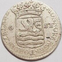 6 Stuivers 1780 Netherlands Zeeland Au Stuiver Sailing Galleon