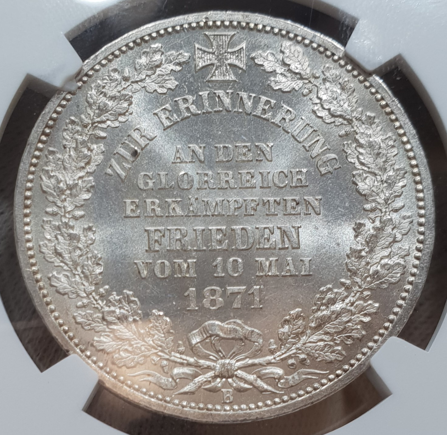 65 1 Thaler 1871 NGC Bremen MS- Victory Over France Silver Germany