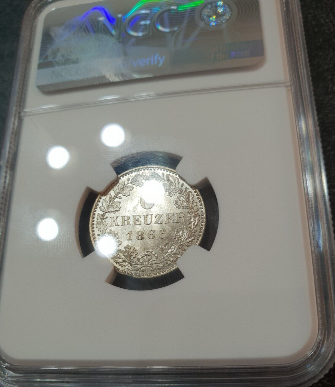 6 Kreuzer 1866 Wow NGC MS 67 Frankfurt Unc Silver Coin Eagle