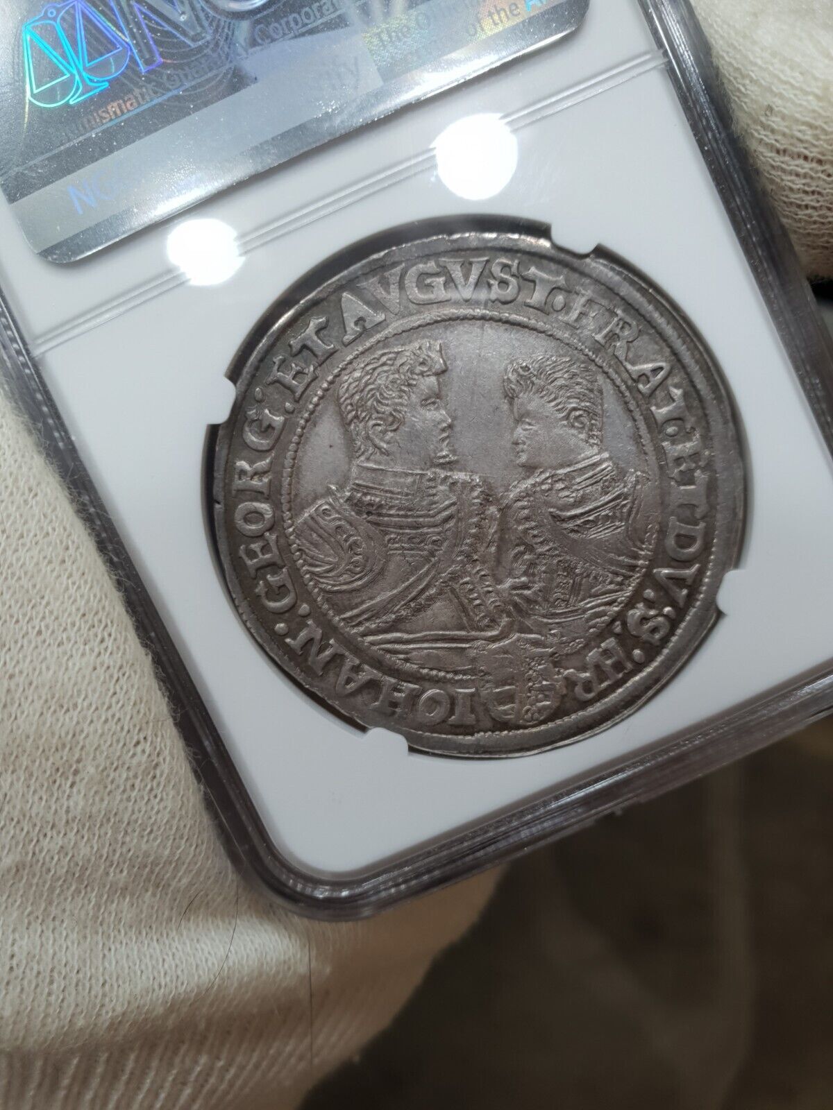 62 1 Thaler 1607 NGC Saxony MS Silver Coin Germany RARE TOP POP