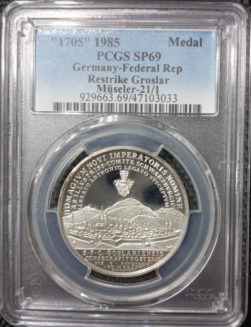 Thaler PCGS Groslar 1705 1985 SP69 Silver City View Official