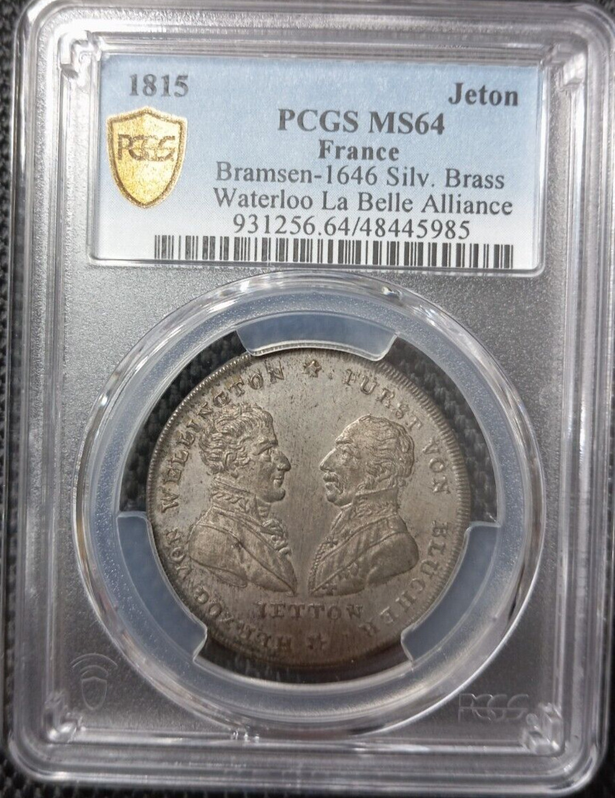 Medal 1815 Germany PCGS MS 64 City View Wellington & Blucher