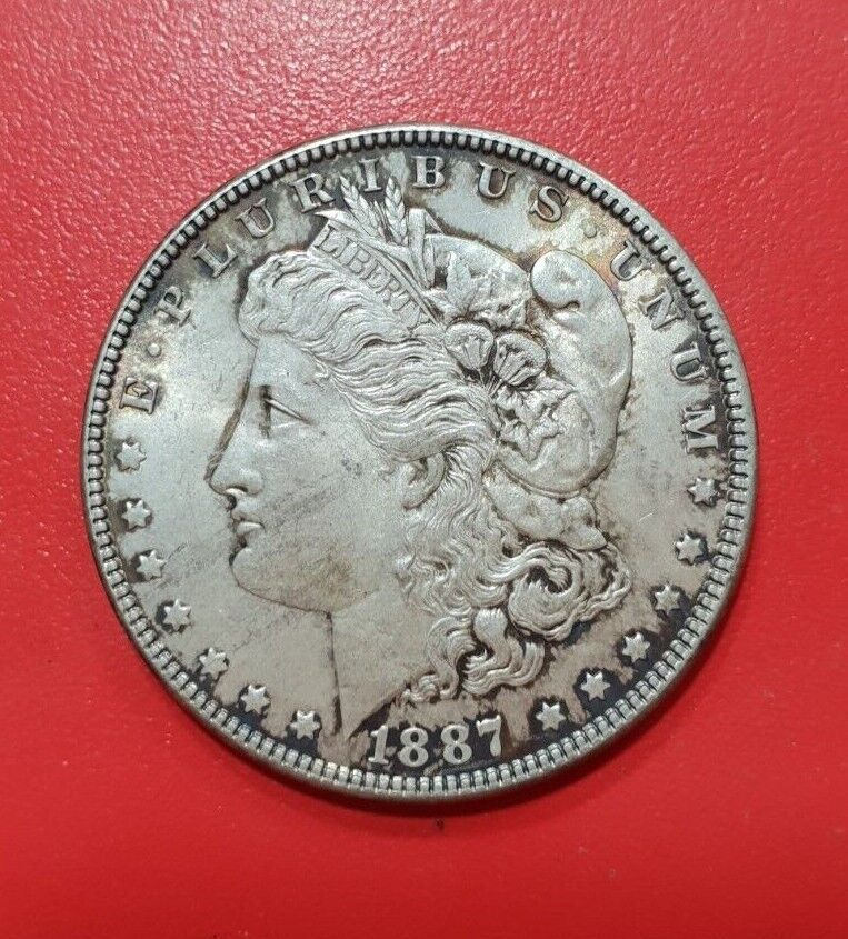 Morgan Dollar 1887 USA US 1 Unc Silver BU Coin Free Shipping UNC