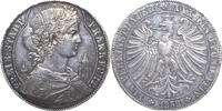 European Coins 1 Thaler Frankfurt 1858  aUnc Taler Silver Germany German State One Year Type