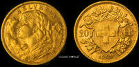 Schweiz 20 Vreneli Mzz. B, Vreneli, 6,44 g/900 Gold, S28, vz+ -