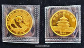 China 50 Yuan Pandabär, ½ oz. Gold 999, KM155, in Originalfolie, Stg -