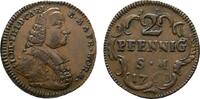 Mainz, Erzbistum Cu 2 Pfennig Johann Friedrich Karl Graf von Ostein 1743-1763 -