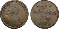 Mainz, Erzbistum Cu 3 Pfennig Johann Friedrich Karl Graf von Ostein 1743-1763 -