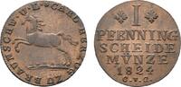 Cu Pfennig 1824 CvC Braunschweig-Wolfenbüttel Karl 1815-1830 Selten. Sehr schön +