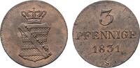 Sachsen-Albertinische Linie Cu 3 Pfennig Anton 1827-1836 -