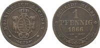 Sachsen-Albertinische Linie Cu Pfennig Johann 1854-1873 -