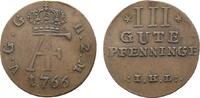 Mecklenburg-Strelitz Cu 3 Pfennig Adolph Friedrich IV. 1752-1794 -