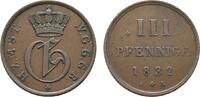 Mecklenburg-Strelitz Cu 3 Pfennig Georg 1816-1860 -