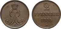 Braunschweig-Calenberg-Hannover Cu 2 Pfennig Georg V. 1851-1866 -
