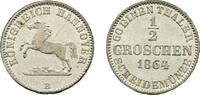 1/2 Groschen 1864 B Braunschweig-Calenberg-Hannover Georg V. 1851-1866 Fast Stempelglanz