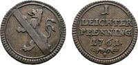 Bamberg, Bistum Cu Leichter Pfennig Adam Friedrich von Seinsheim 1757-1779 -