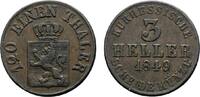 Hessen-Kassel Cu 3 Heller Friedrich Wilhelm I. 1847-1866 -