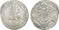 1/4 Taler 1733 NB Nagybanya Haus Habsburg Karl VI. 1711-1740 Unregelmäßiger Schrötling, sehr schön - vorzüglich