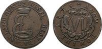 Hessen-Darmstadt Cu 6 Pfennig Ernst Ludwig 1678-1739 -