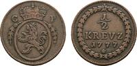 Pfalz, Kurlinie Cu 1/2 Kreuzer Karl Theodor 1743-1799 -