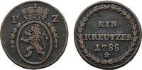 Pfalz-Birkenfeld-Zweibrücken Cu Kreuzer Carl II. August 1775-1795 -
