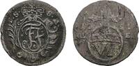 6 Pfennig 1751 GHE Saalfeld Sachsen-Coburg-Saalfeld Franz Josias 1745-1764 Sehr selten. Schrötlingsfehler, fast sehr schön