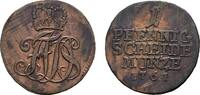 Cu Pfennig 1761 Saalfeld Sachsen-Coburg-Saalfeld Franz Josias 1745-1764 Sehr schön