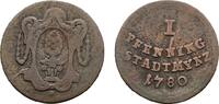 Augsburg, Stadt Cu Pfennig 1780 F-VF