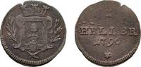 Augsburg, Stadt Cu Heller 1796 Schrötlingsfehler am Rand, VF