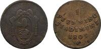 Augsburg, Stadt Cu Pfennig 1805 Selten. VF-