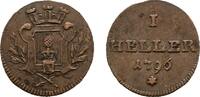 Augsburg, Stadt Cu Heller 1796 Winz. Schrötlingsfehler, VF-EF