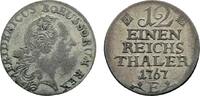 Brandenburg-Preußen 1/12 Taler 1767 E, Königsberg Friedrich II. 1740-1786 Winz. Prägeschwäche, VF