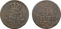 Brandenburg-Preußen Cu 1/4 Stüber 1784 A, Berlin Friedrich II. 1740-1786 VF-